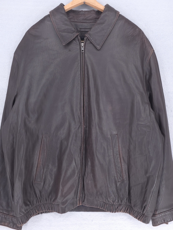 Brooks Brothers Other - Brooks Brothers Dark Brown Leather Bomber Jacket With Removable Liner